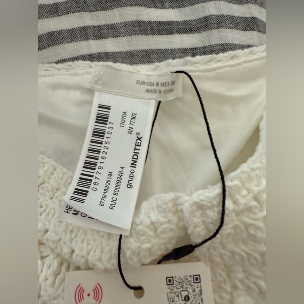 NWT ZARA WHITE CREAM CROCHET SHORTS SIZE medium - Picture 3 of 3